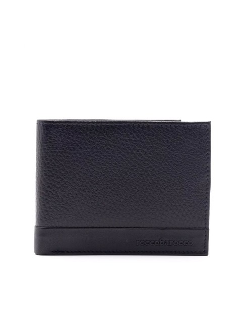 ROCCOBAROCCO ROBERT Portofel din piele cu clapă albastru - Portofele bărbați