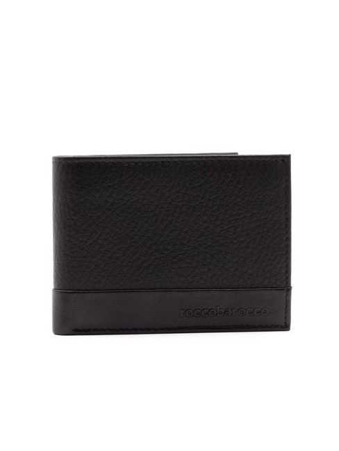 ROCCOBAROCCO ROBERT Portofel din piele cu clapă negru - Portofele bărbați