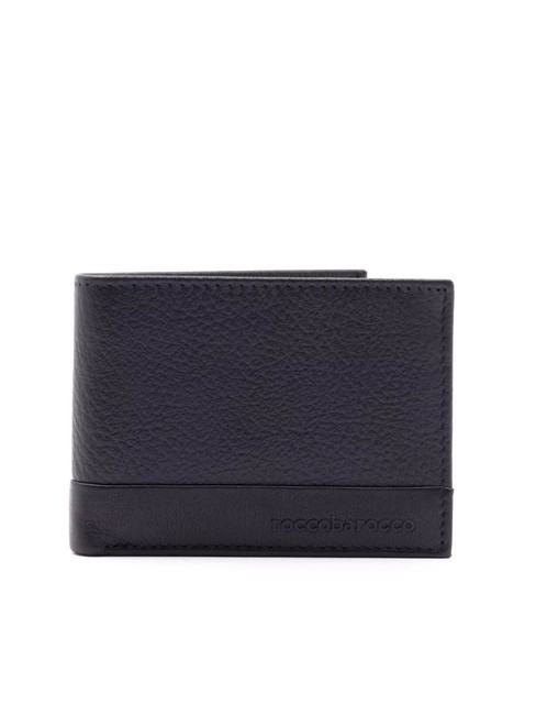 ROCCOBAROCCO ROBERT Portofel din piele cu clapă albastru - Portofele bărbați