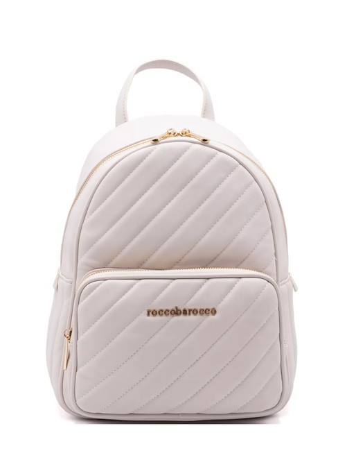 ROCCOBAROCCO GLAM Rucsac matlasat cu buzunar aproape alb - Genți femei