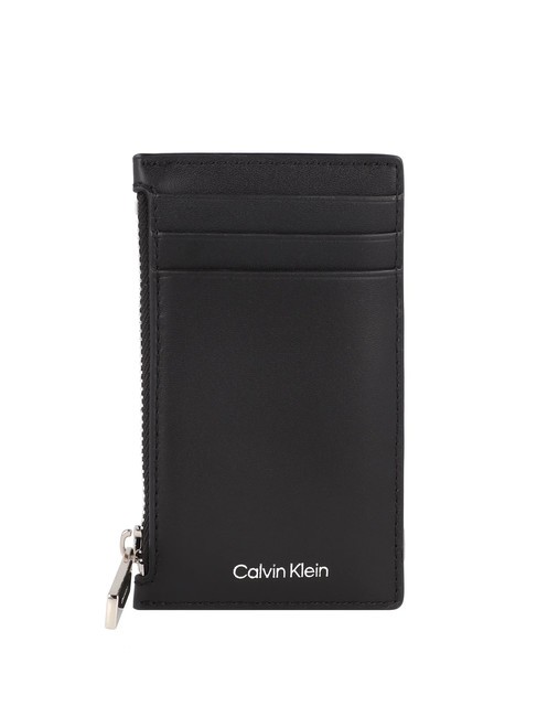 CALVIN KLEIN CK SLEEK Suport card piele 6 cc pvh negru - Portofele bărbați