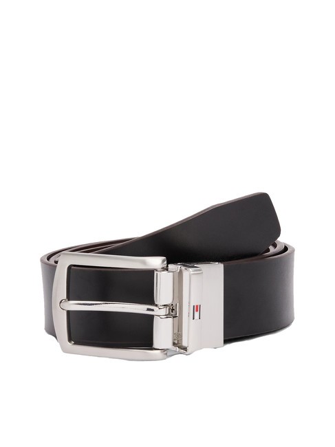 TOMMY HILFIGER DENTON Curea din piele negru / boabe de cafea - Curele