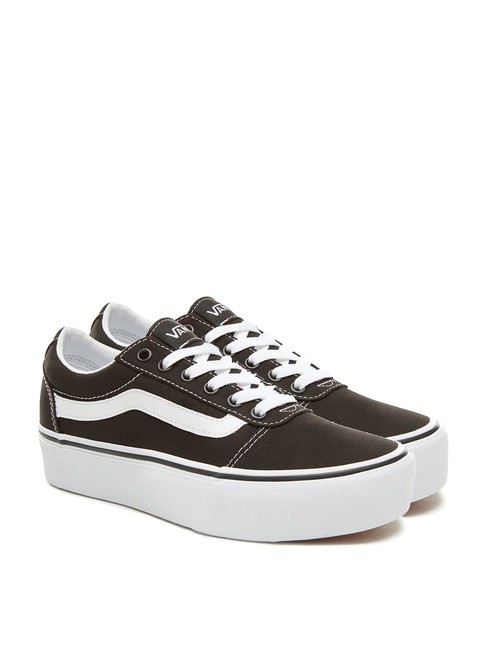 VANS WARD PLATFORM Adidași înalți alb negru - Pantofi femei