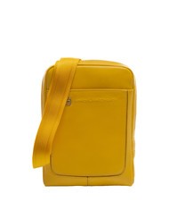 PIQUADRO Geanta VIBE afară, din piele ciocanită galben 4 - Genți de umăr bărbați - 1