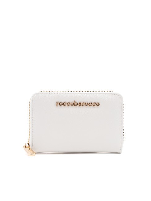 ROCCOBAROCCO LOGO METALLICO Portofel mediu cu fermoar aproape alb - Portofele femei