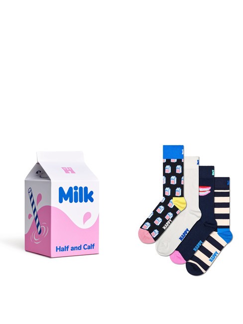 HAPPY SOCKS MILK CARTON Set cadou de 4 perechi de șosete alb - Șosete unisex