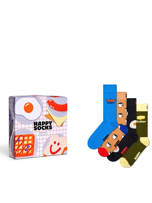 HAPPY SOCKS BREAKFAST Set cadou de 4 perechi de șosete albastru - Șosete unisex