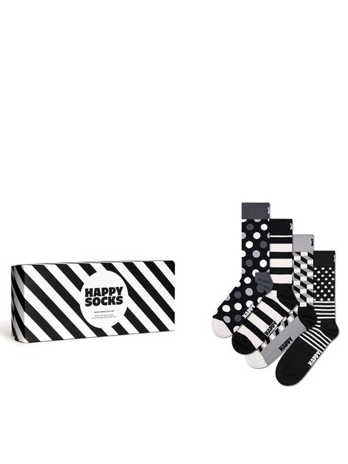 HAPPY SOCKS CLASSIC BLACK & WHITE Set cadou de 4 perechi de șosete multicolor - Șosete unisex