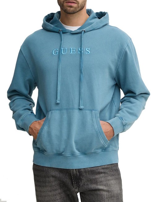 GUESS FINCH TERRY Hanorac cu buzunar și glugă wild storm blue mult - hanorace