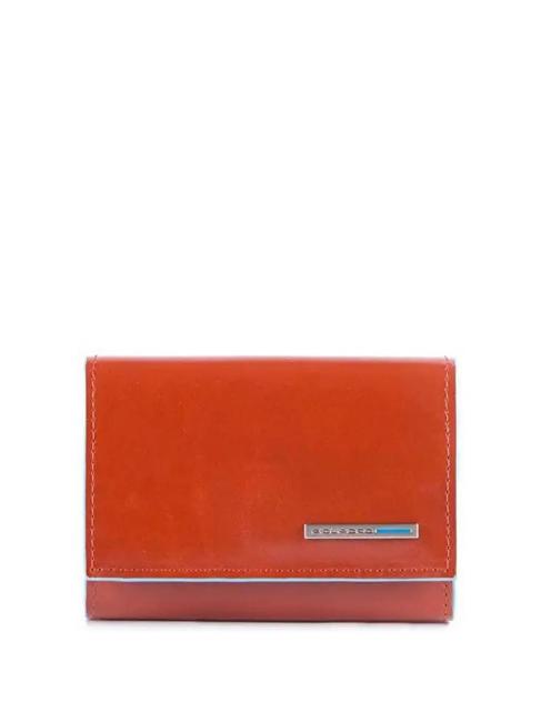 PIQUADRO PIQUADRO Portofel compact din piele ORANGE - Portofele bărbați