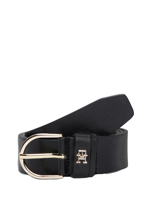 TOMMY HILFIGER ESSENTIAL EFFORTLESS Curea din piele fabricata in Italia negru - Curele