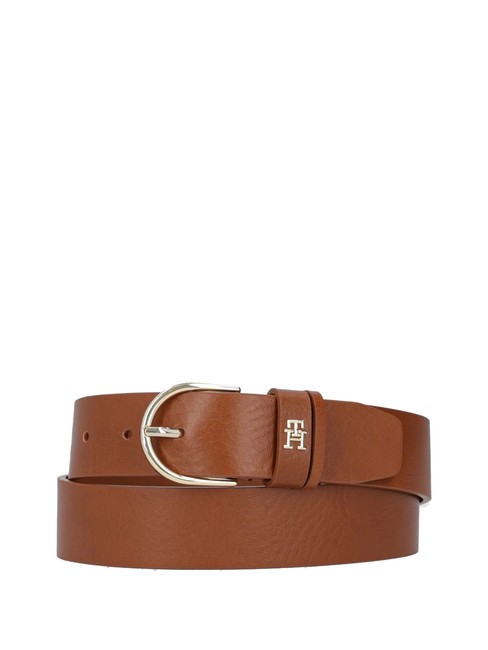 TOMMY HILFIGER ESSENTIAL EFFORTLESS Curea din piele fabricata in Italia coniac - Curele