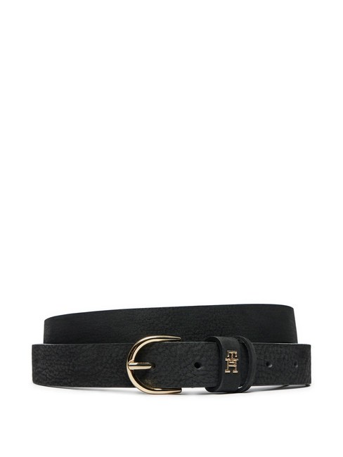 TOMMY HILFIGER ESSENTIAL EFFORTLESS Curea din piele fabricata in Italia negru - Curele