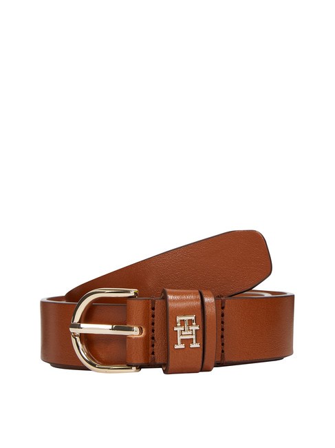 TOMMY HILFIGER ESSENTIAL EFFORTLESS Curea din piele fabricata in Italia coniac - Curele