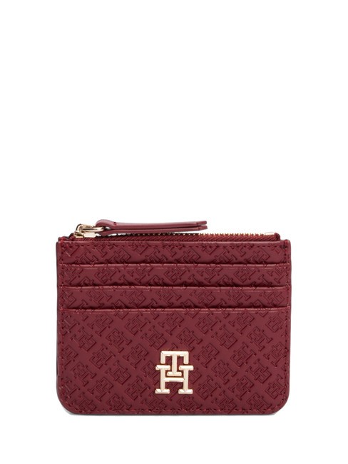 TOMMY HILFIGER TH ETERNITY Suport card cu fermoar trufa de zmeura - Portofele femei