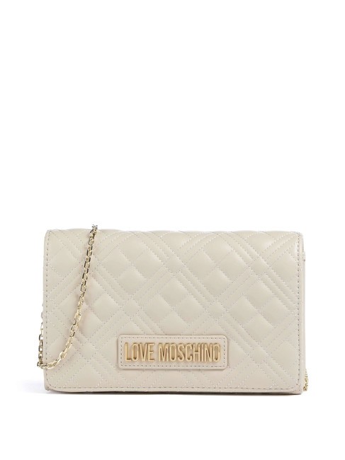 LOVE MOSCHINO QUILTED Geanta cu clapa de umar fildeş - Genți femei