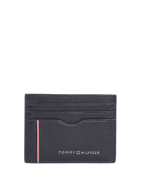 TOMMY HILFIGER TH CORP Suport plat pentru card din piele albastru spațial - Portofele bărbați