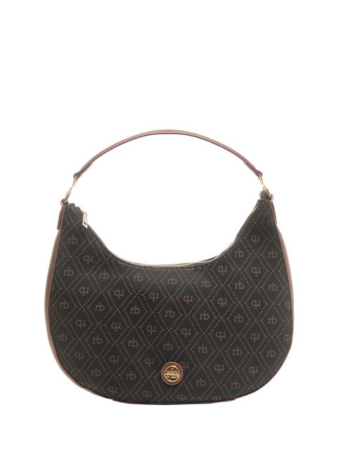 ROCCOBAROCCO FRIDA Geantă hobo jacquard ciocolată - Genți femei