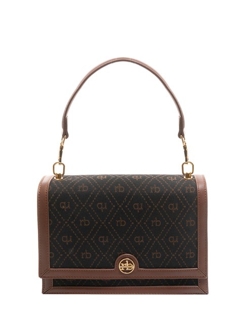 ROCCOBAROCCO FRIDA Geanta ghiozdan din material jacquard ciocolată - Genți femei