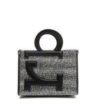 ROCCOBAROCCO ICONIC WOOL Geantă tote cu curea de umăr negru/alb - Genți femei - 1