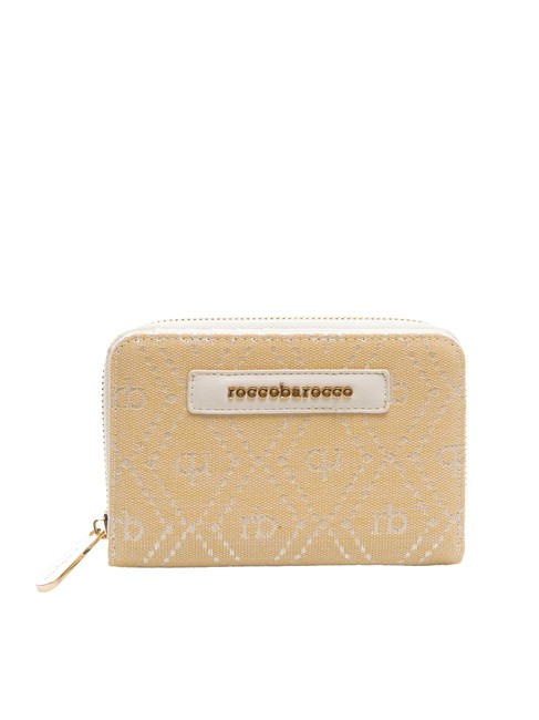 ROCCOBAROCCO FRIDA Portofel mediu jacquard aproape alb - Portofele femei