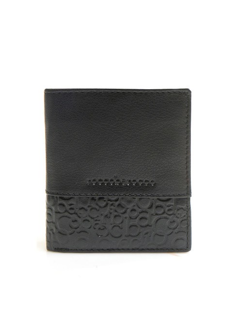 ROCCOBAROCCO BRYAN Portofel vertical cu buzunar negru - Portofele bărbați