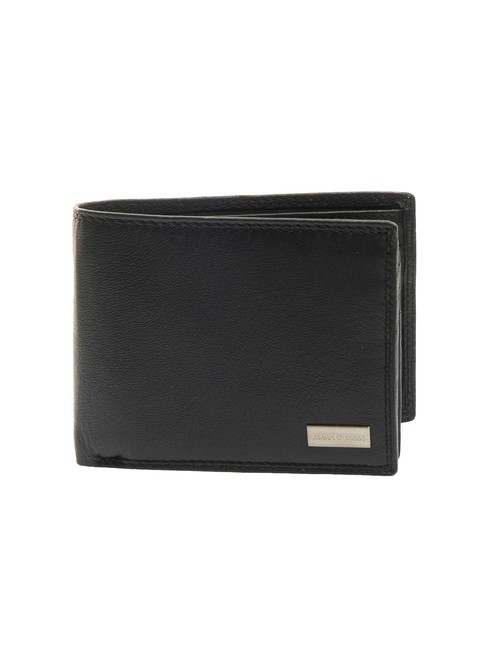 ROCCOBAROCCO ALEX Portofel din piele cu clapă și monede negru - Portofele bărbați
