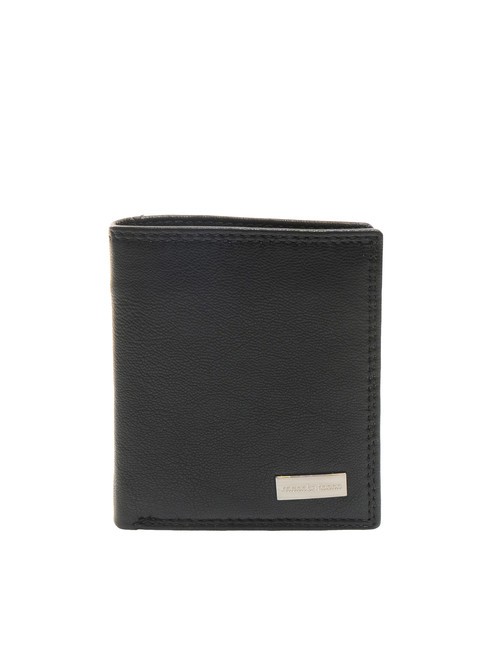 ROCCOBAROCCO ALEX Portofel vertical cu buzunar negru - Portofele bărbați