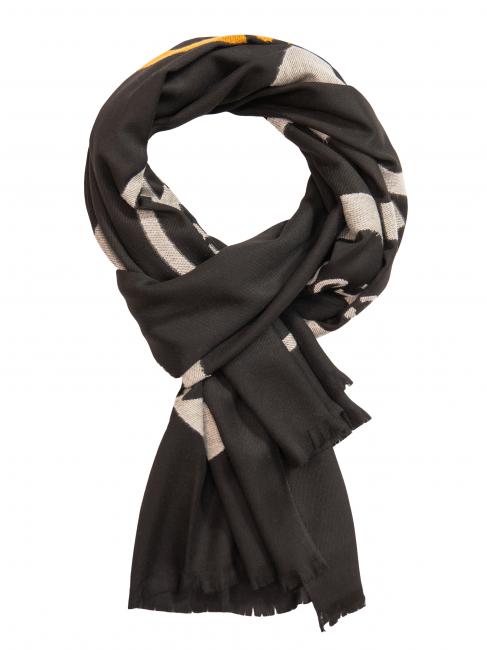 ROCCOBAROCCO RB Eșarfă cu logo peste tot negru - Eșarfe