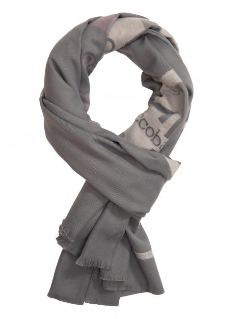 ROCCOBAROCCO RB Eșarfă cu logo peste tot gri închis - Eșarfe