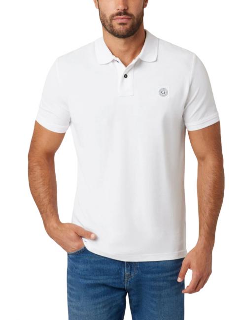 GUESS WASHED  Tricou polo cu maneca scurta alb purpuriu - maiou Polo