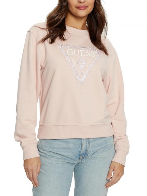 GUESS PYTHON TRIANGLE Hanorac roz moale - Hanorace pentru femei