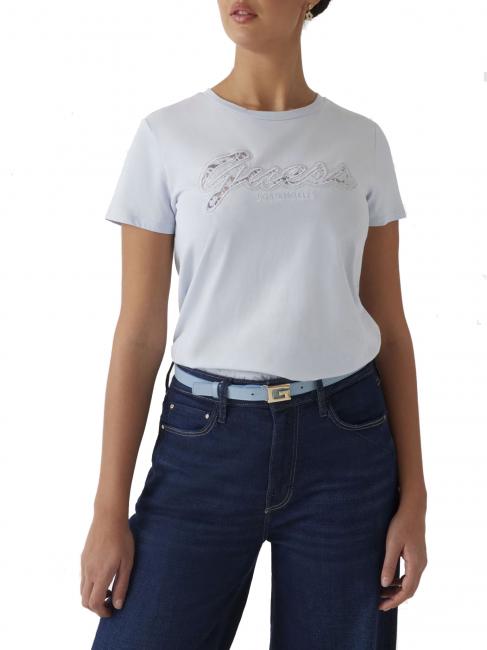 GUESS SS SCRIPT LACE LOGO EASY  Tricou din bumbac albastru căilor respiratorii - tricou