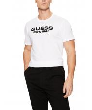 GUESS SS BSC VELVET LOGO  Tricou din bumbac alb purpuriu - tricou - 1