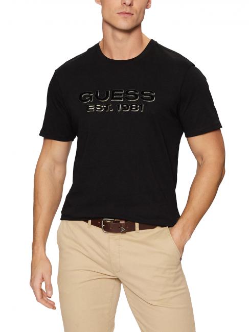 GUESS SS BSC VELVET LOGO  Tricou din bumbac jetbla - tricou