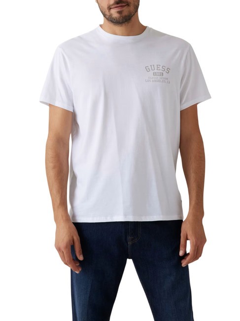 GUESS BSC CLASSIC Tricou din bumbac alb purpuriu - tricou