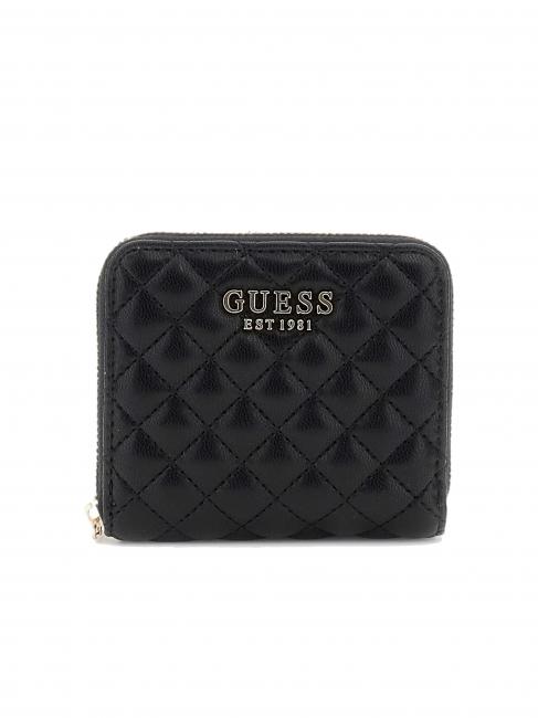 GUESS ECO RIANEE Portofel mic matlasat BLACK - Portofele femei