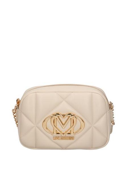 LOVE MOSCHINO GEOMETRIC QUILTED Mini geanta de umar fildeş - Genți femei