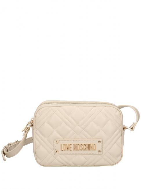 LOVE MOSCHINO QUILTED Geantă pentru cameră cu curea de umăr fildeş - Genți femei