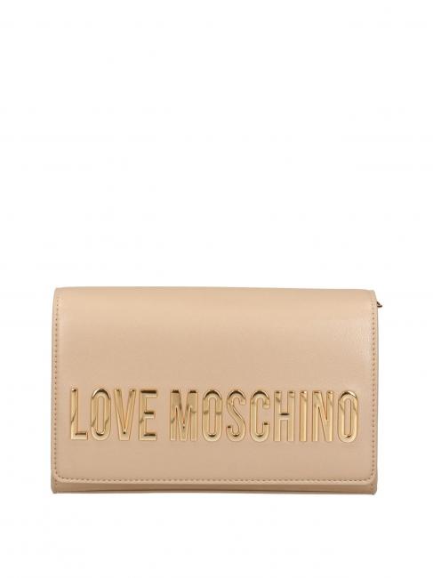 LOVE MOSCHINO BOLD LOVE Poșetă cu curea de umăr din lanț aur - Genți femei