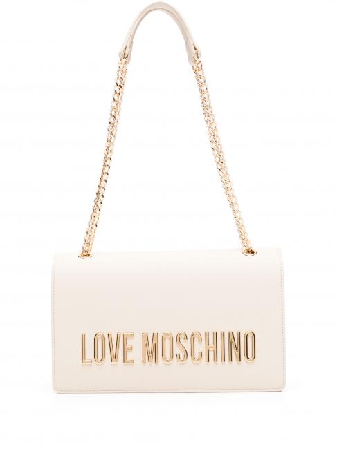 LOVE MOSCHINO LETTERING Geantă de umăr/încrucișată fildeş - Genți femei