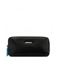 PIQUADRO BLUE SQUARE Geanta mini din piele cu 3 fermoare - Husă pentru tabletă și organizator