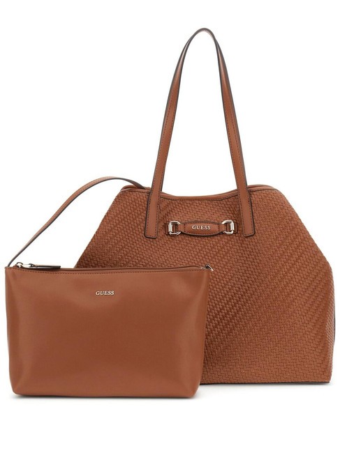 GUESS VIKKY II Geantă tote de umăr COGNAC - Genți femei