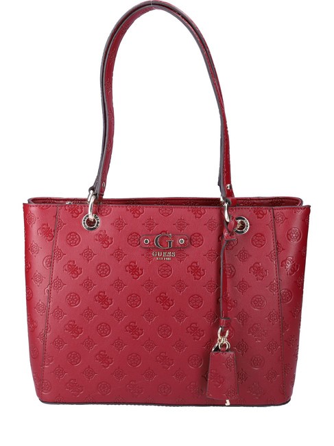 GUESS GERTY Geantă tote cu logo bujor 4G claret - Genți femei