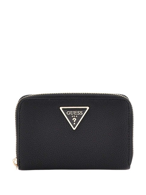 GUESS LAUREL Portofel mediu cu fermoar BLACK - Portofele femei