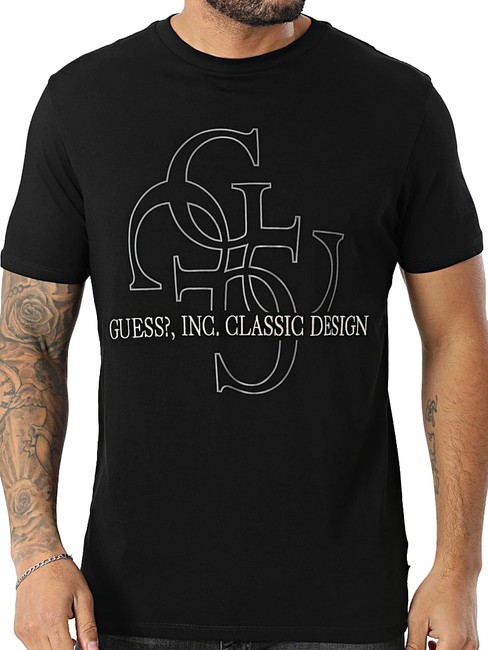 GUESS SS BSC CLASSIC QUATTRO Tricou din bumbac jetbla - tricou