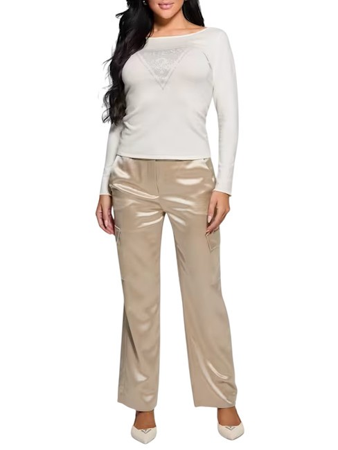 GUESS LS TRIANGLE  Tricou cu logo dovwhi - Pulovere pentru femei