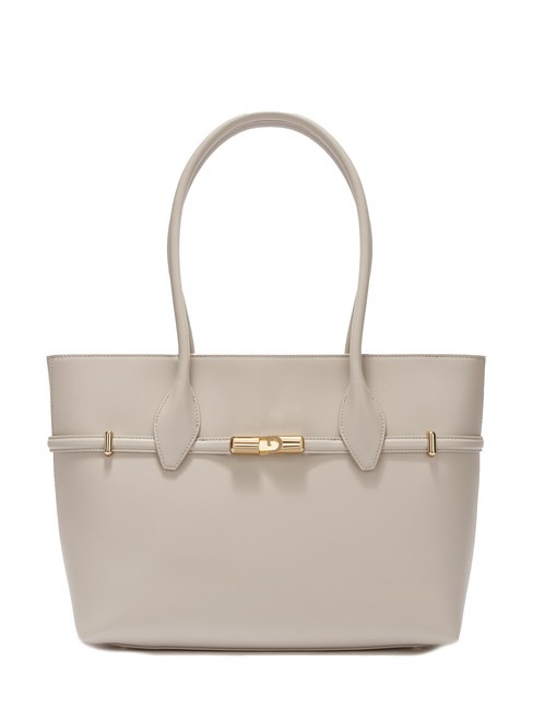 FURLA GOCCIA Geantă tote din piele de umăr vanilie - Genți femei