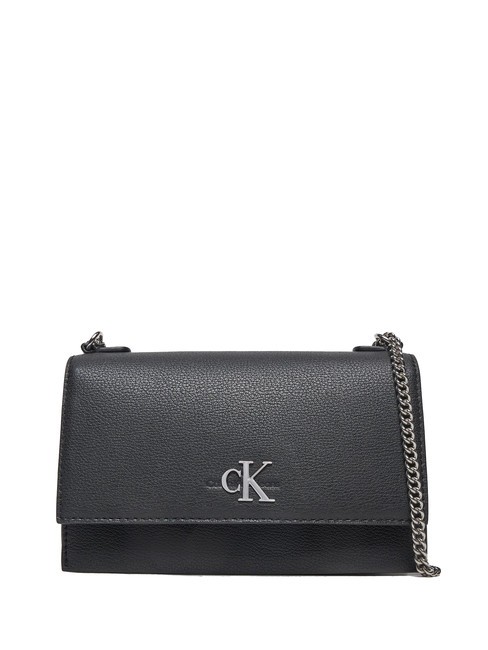 CALVIN KLEIN MINIMAL MONOGRAM  Mini geantă de umăr/încrucișată pvh negru - Genți femei
