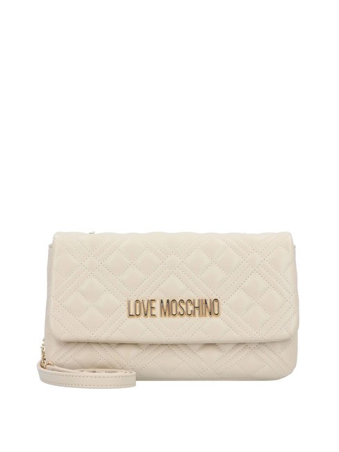 LOVE MOSCHINO QUILTED Geantă de umăr mică fildeş - Genți femei